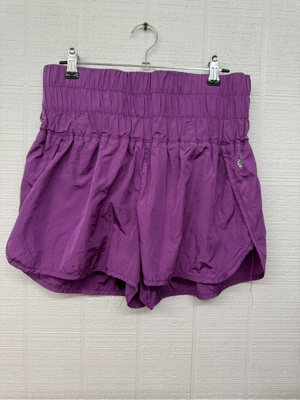 Free People Purple Smocked Waist Athletic Shorts